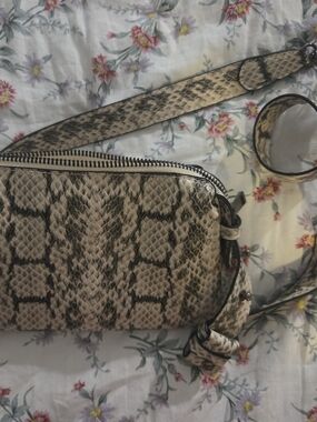 a new day Taupe and Black Snakeskin Crossbody